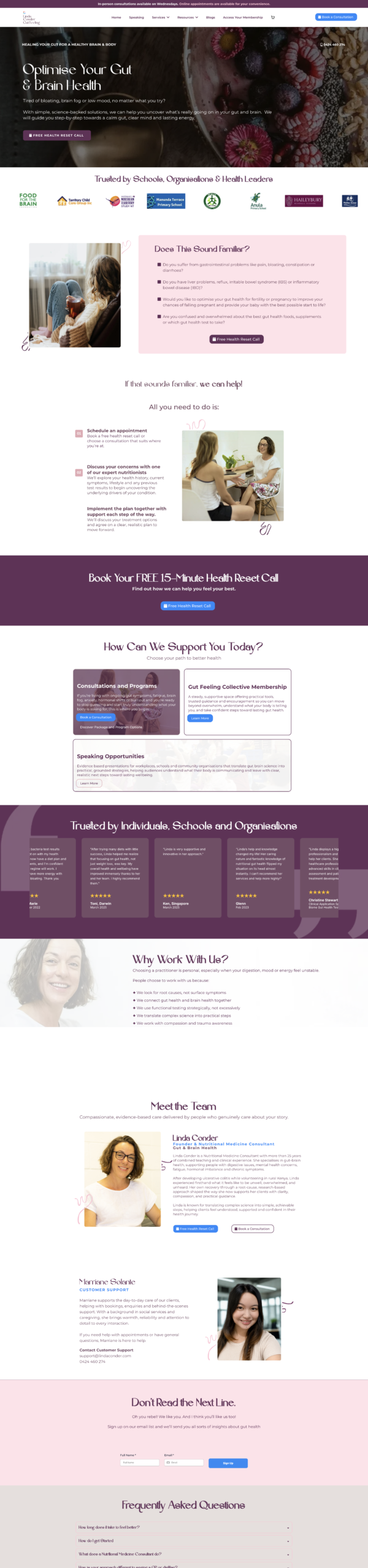 Website designed by EasyAz for naturopath Linda Conder